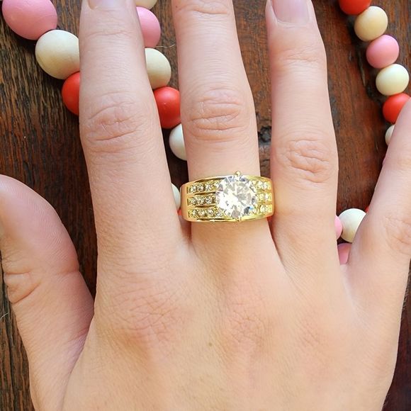 Charter Club Gold & CZ ring Sparkly Size 9 NWOT - Picture 8 of 8